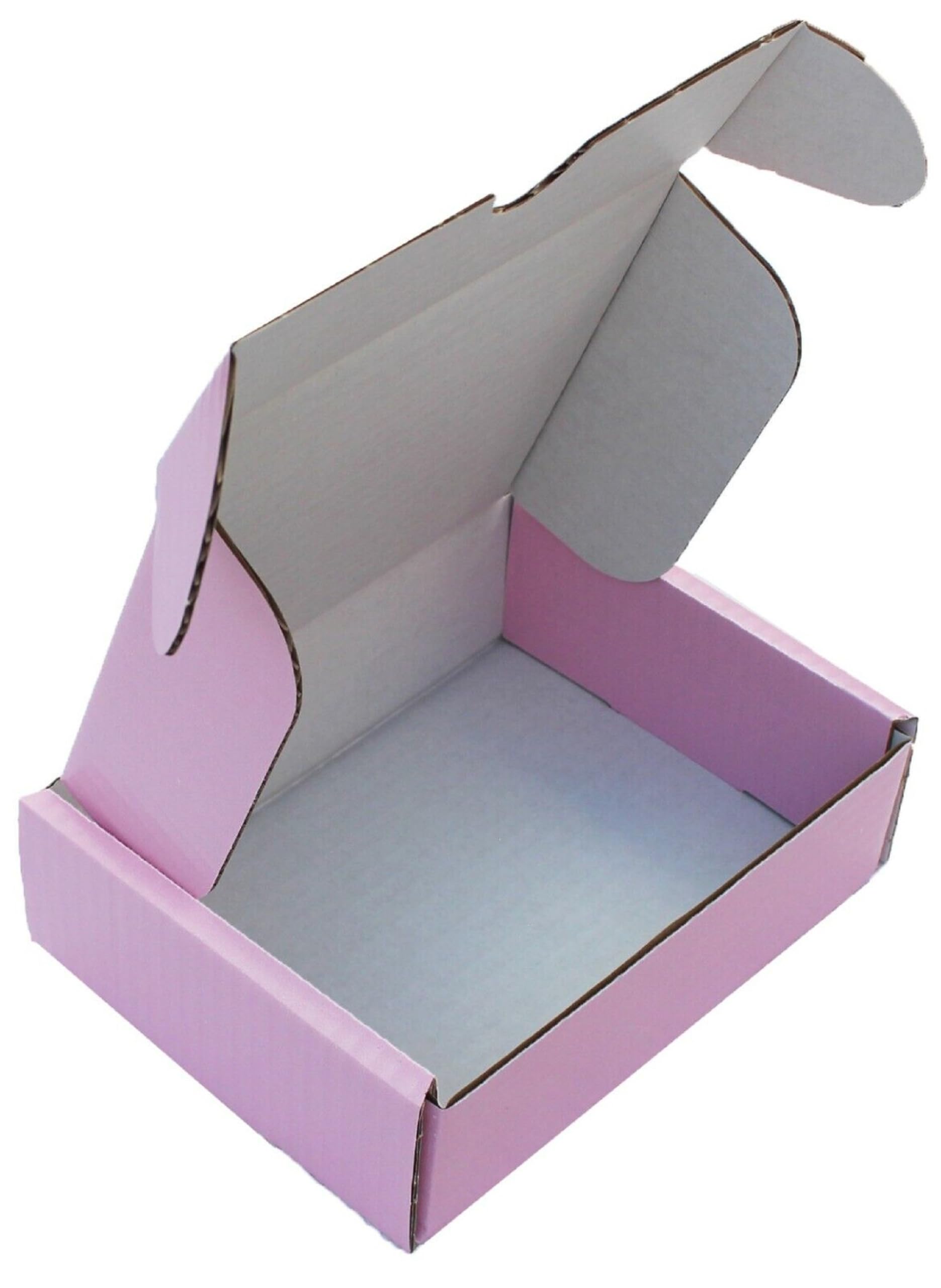 MEG4TEC 25 Pack Shipping Coloured Boxes - Corrugated Cardboard Small Parcel Box for Posting Packing Mailing (10" x 7" x 3" (25cm x 17.5cm x 7.5cm), Pink)