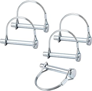 INCREWAY 5pcs Wire Lock Pin, 5/16" Heavy Duty Safety Coupler Shaft Locking Pin Hitch Pto Pin Round Loop Wire Lock Trailers Pin for Farm Lawn Garden(60mm Shaft Length)