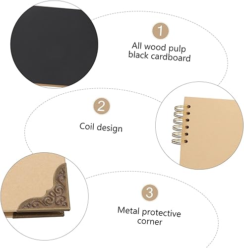 Miniatura 2 de COHEALI Photo Album Wedding Scrapbook Leather Scrapbook Travel Scrapbook Wedding Photo Handmade Photo Album Souvenir Album Handmade Album Book