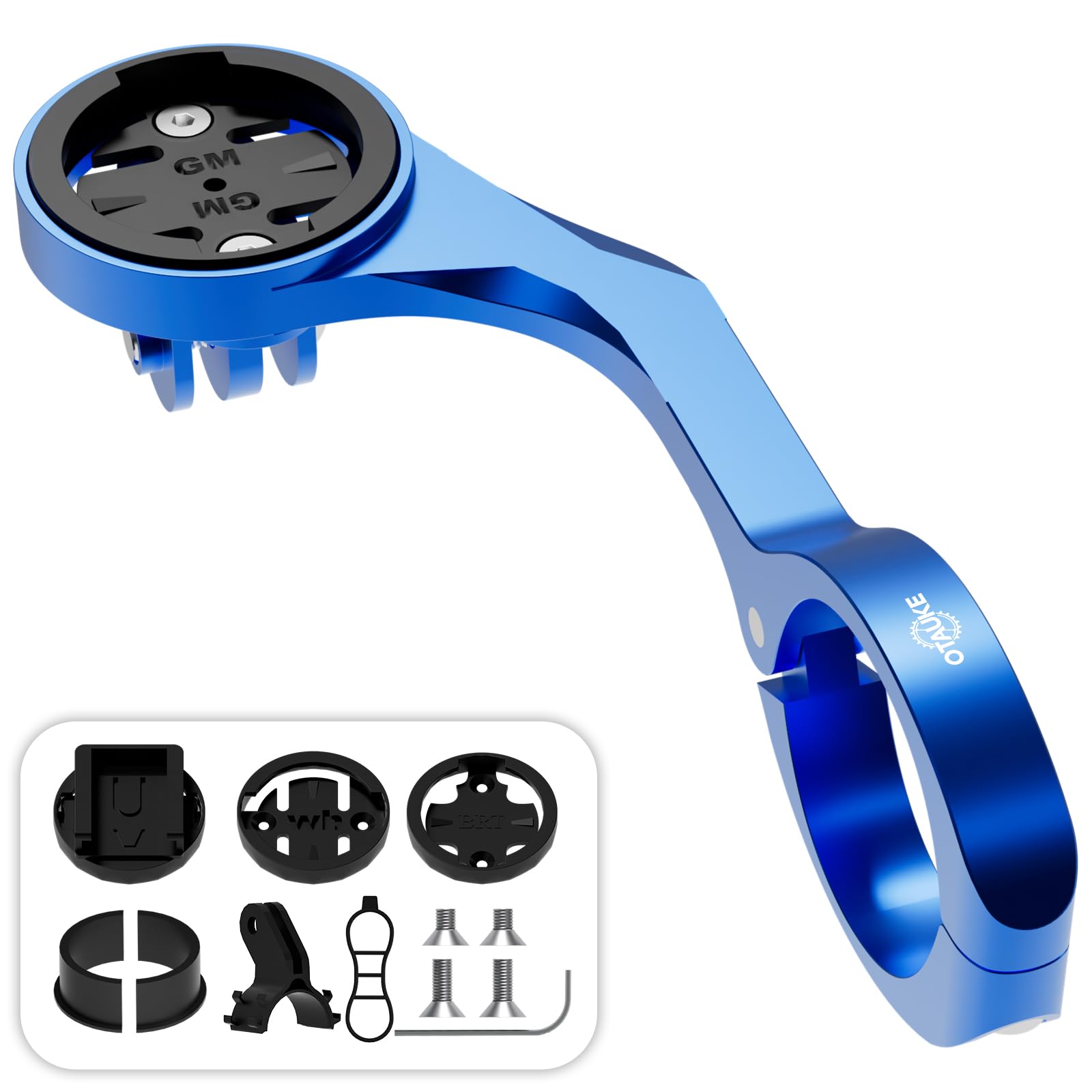 Otauke Bike GPS Computer Mount - Bicycle Out Front Combo Mount for Garmin Edge, Wahoo, Bryton, Cateye, Sports Action Camera and Bike Lights, Extend Bike Holder for 25.6mm 31.8mm Handlebar