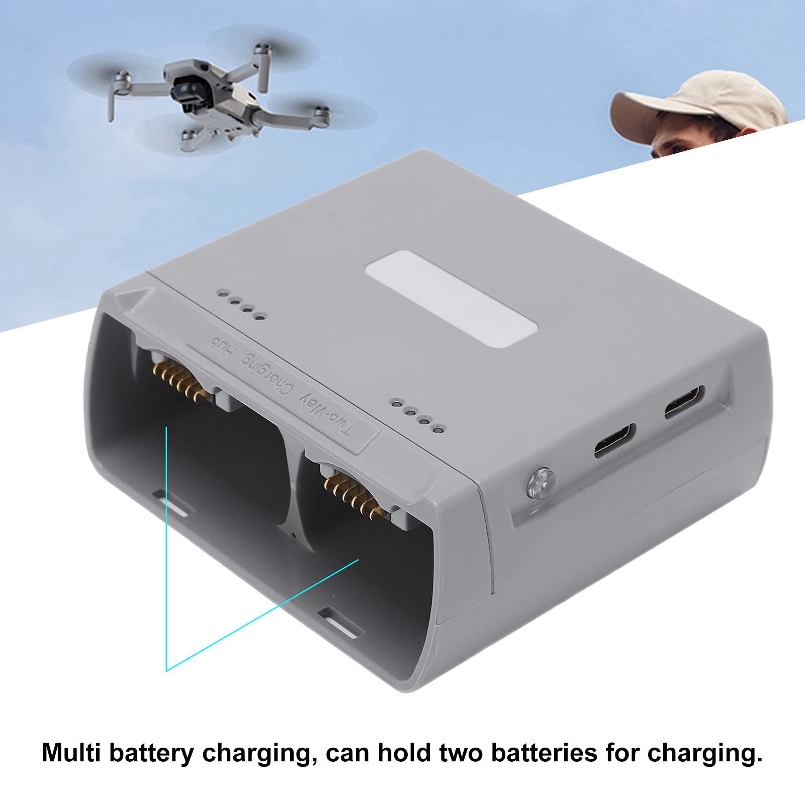 Caricabatterie Mini 2 / Mini SE, Stazione di Ricarica della Batteria a Due Vie, Ricarica per Batteria o Carica Batteria Altro, Caricabatteria Bidirezionale per Mini 2 / Mini
