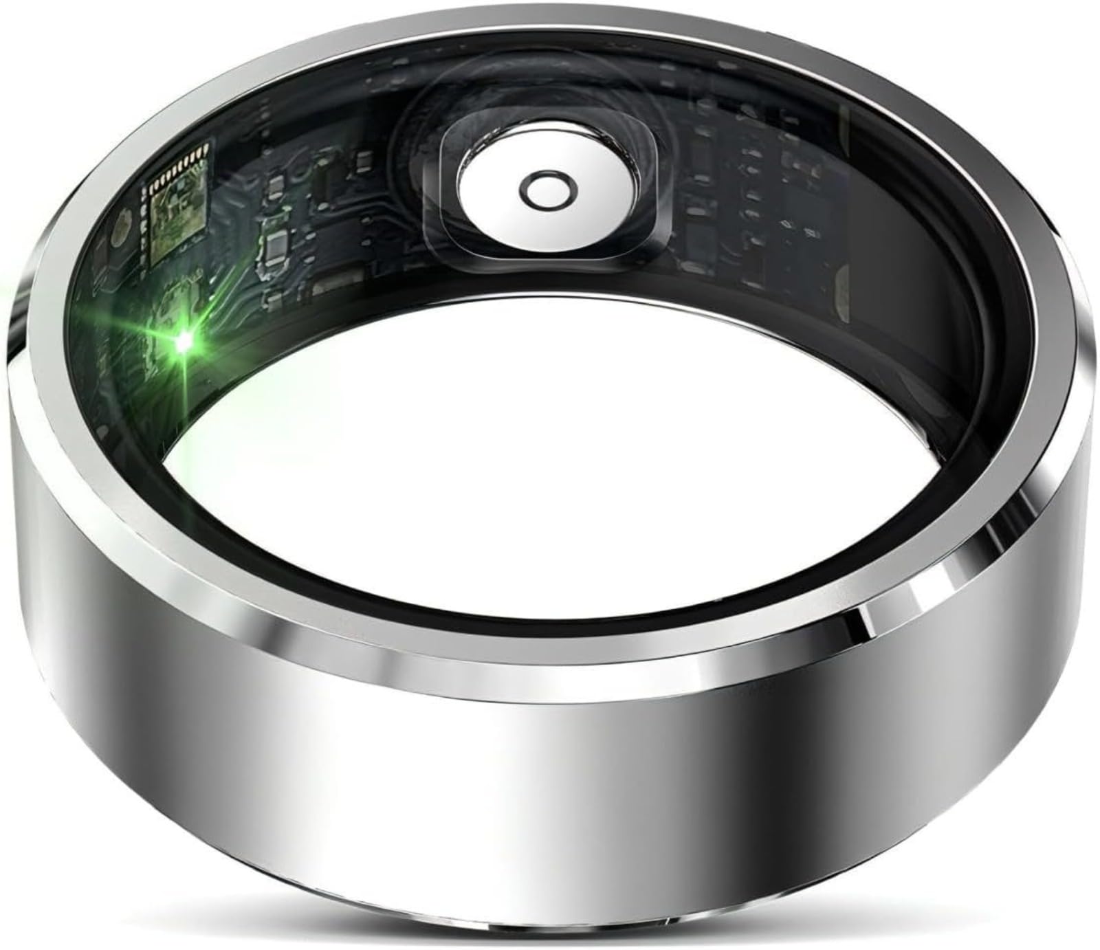 Anello intelligente per monitoraggio della salute, monitoraggio della frequenza cardiaca e dell'ossigeno nel sangue, controllo touch Bluetooth, impermeabile IPX8, leggero e indossabile