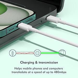 USB C to USB C Cable, 5-Pack 6FT, 60W Fast Charging Power Delivery for iPhone 15/15 Pro/15 Plus/15 Pro Max, iPad Mini 6/Pro 2021, MacBook Pro 2020, Samsung Galaxy S23, Switch