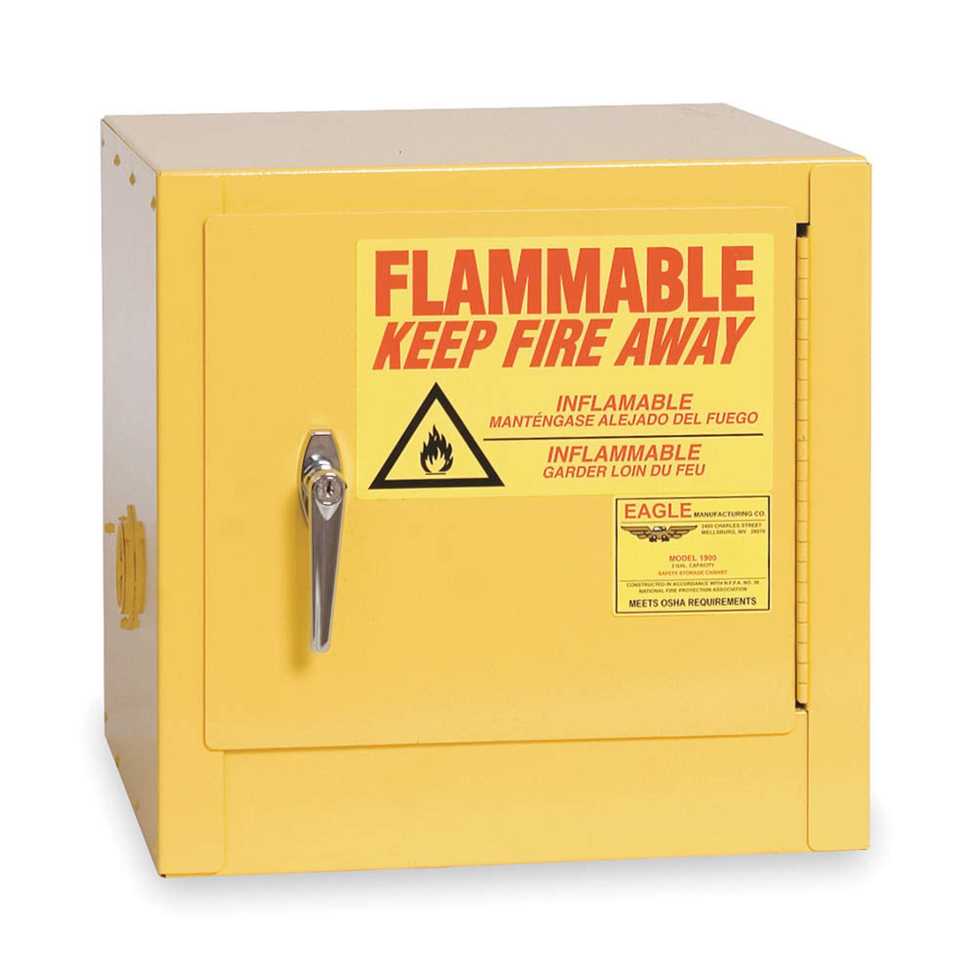 Eagle, 1900, Flammable Safety Cabinet, 2 Gal., Yellow