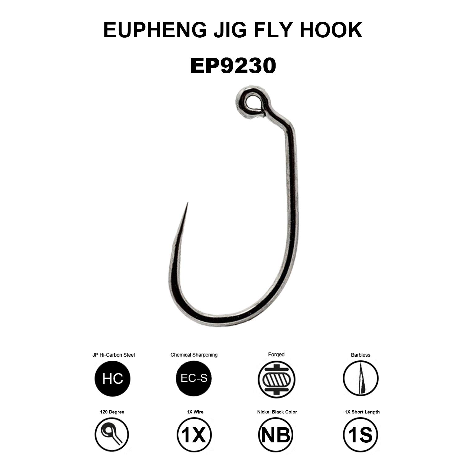 Buy Eupheng Prime Barbless Fly Fishing Hooks Dry Wet Nymph Streamer