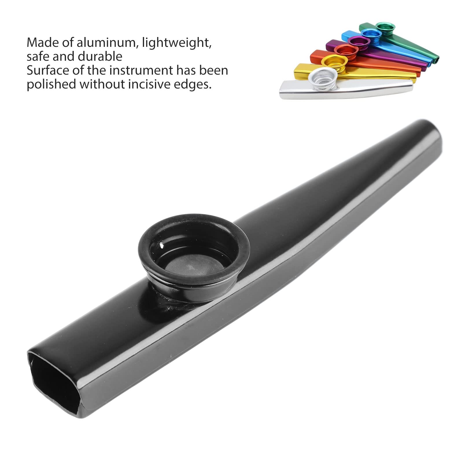 Kazoo in Metallo, per Strumento Musicale per Flauto Portatile Leggero Kazoo Guitar Partner (Nero)