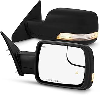 AKKON - Fits 2019-2024 Ram 1500 Power Heat Manual Folding Towing Mirror Pair w/LED Turn Signal +Blind Spot Light+Sensor