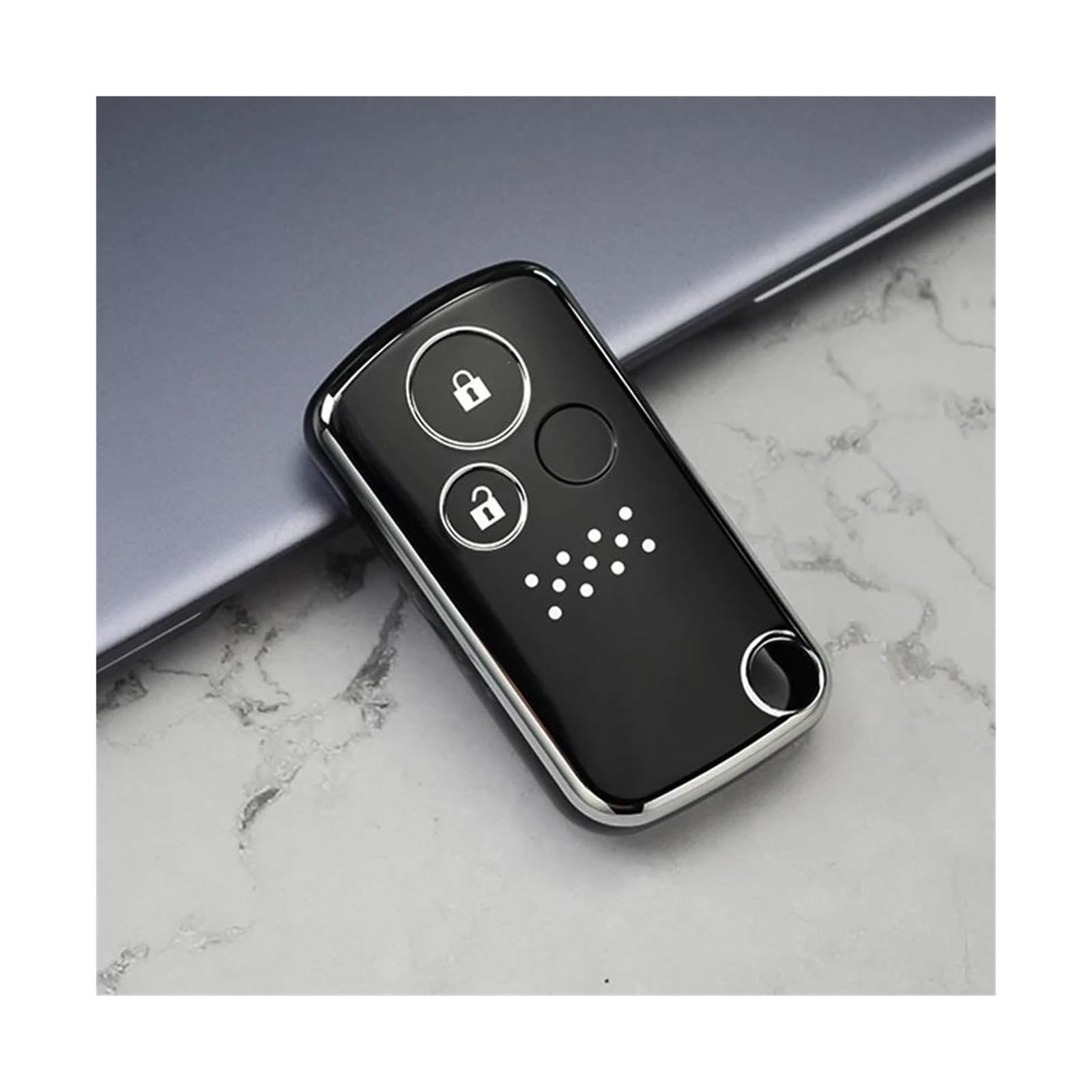 Coque clé TPU noir Honda évite usure et cassure boîtier 2 boutons - 3