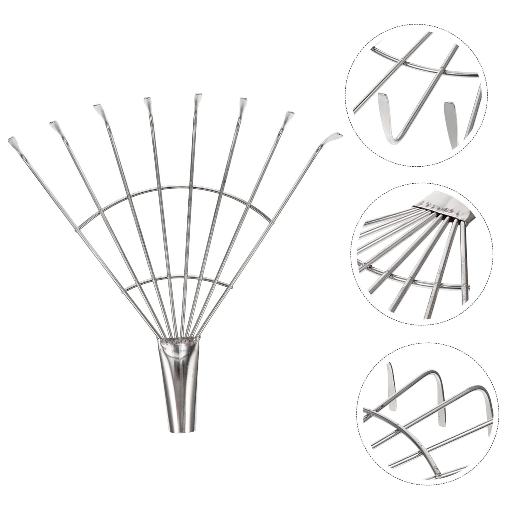 Edelhl 8-Prong Ln Aerator Tool - grabie ogrodowe do strzechy, napowietrzania gleby i pielęgnacji, idealne do czyszczenia i poprawy zdrowia trawy