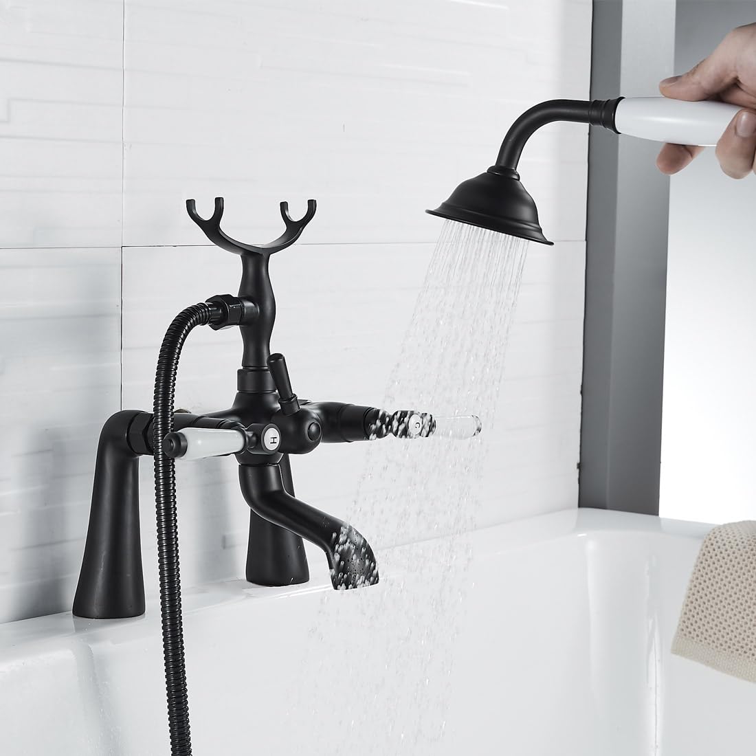 Wieoc Golden Bathtub Kranen 8 Inch Messing Regenval Gouden Badkamer Douche Mixer Tap Wandmontage Schuifbeugel Douche Pijp Kraan