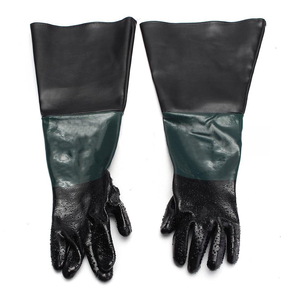 Hitze-/Feuerbeständige Handschuhe, Gartenhandschuhe, Arbeitshandschuhe, 2 Paar 60 cm/23,6 Zoll, robuste Arbeit for Sandstrahlen von Sandstrahlschränken (Farbe: wie beschrieben, Größe: Einheitsgröße)