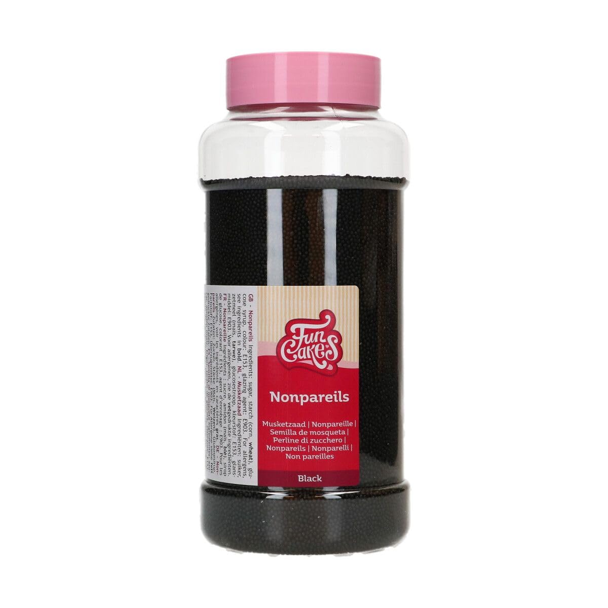 FunCakes Nonpareils Black: Cake Sprinkles, Great Taste, Perfect for Decorating Cakes, Ice Cream, Cupcakes, Cake Pops, Donuts and Cookies - 800 g