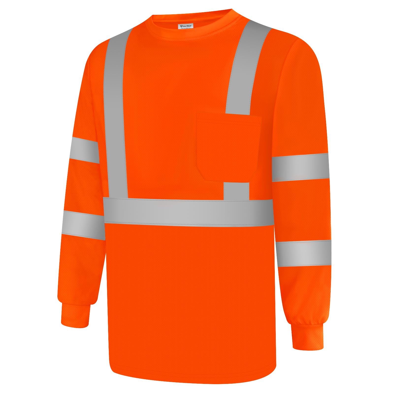 Uno Mejor Work Shirts for Men Construction Class 3 High Visibility Shirts for Men, Hi Vis Reflective Safety Shirts for Men Women, Long Sleeve Work