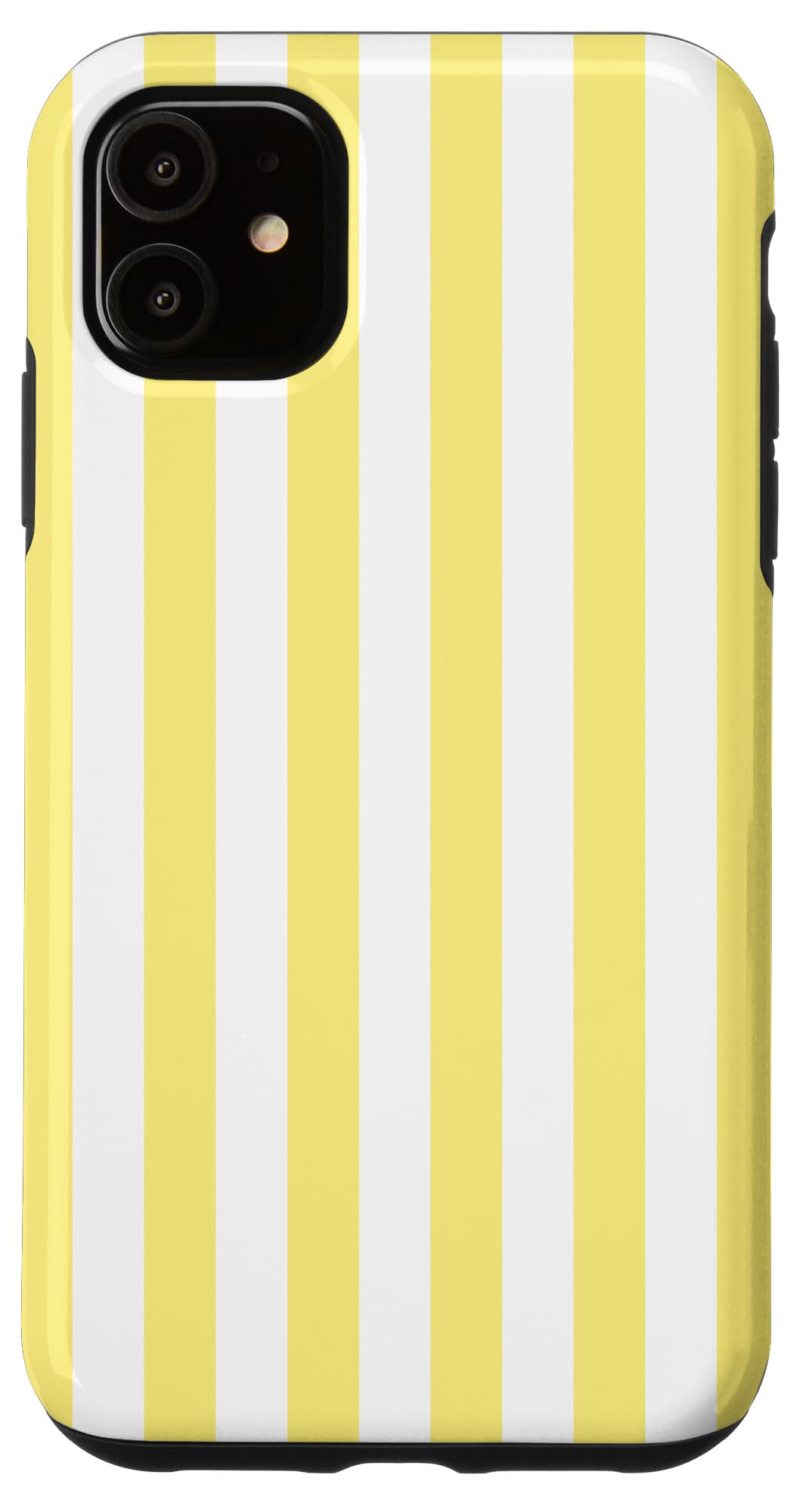 Buttermilk Yellow White Large Vertical Cabana Tent Stripe Case for iPhone 11