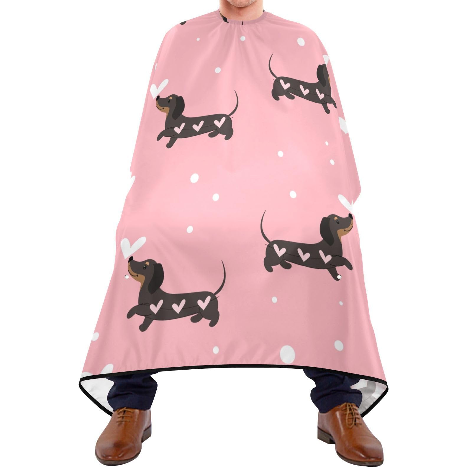 Hezely Dachshund Dogs Pink Hair Dye Cape, Barber Cape for Adults,Waterproof Salon Cape,Waterproof Hairdressing Styling Hair Cutting, 65