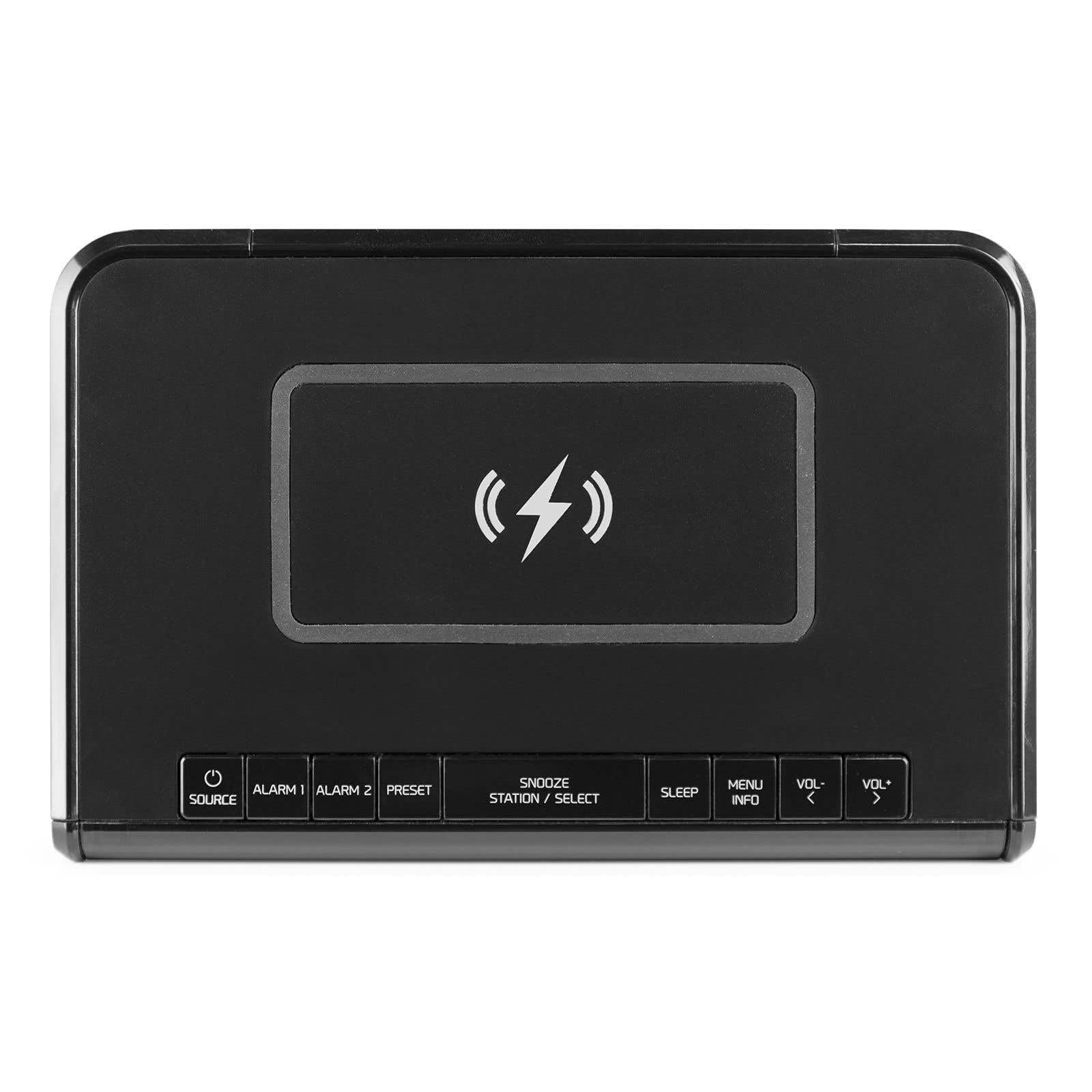 Audizio Cuneo Radio Dab+ con Bluetooth con Carga inalámbrica, función Despertador, Altavoz Integrado, Estaciones preajustables, Ideal para Escuchar Tus radios favoritas en Todas Partes - Color Negro