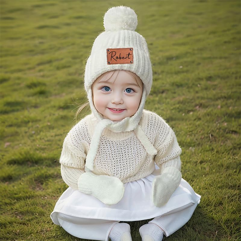 Personalized Customized Autumn and Winter Children's Knitted hat Gloves Infant Yarn hat Set2