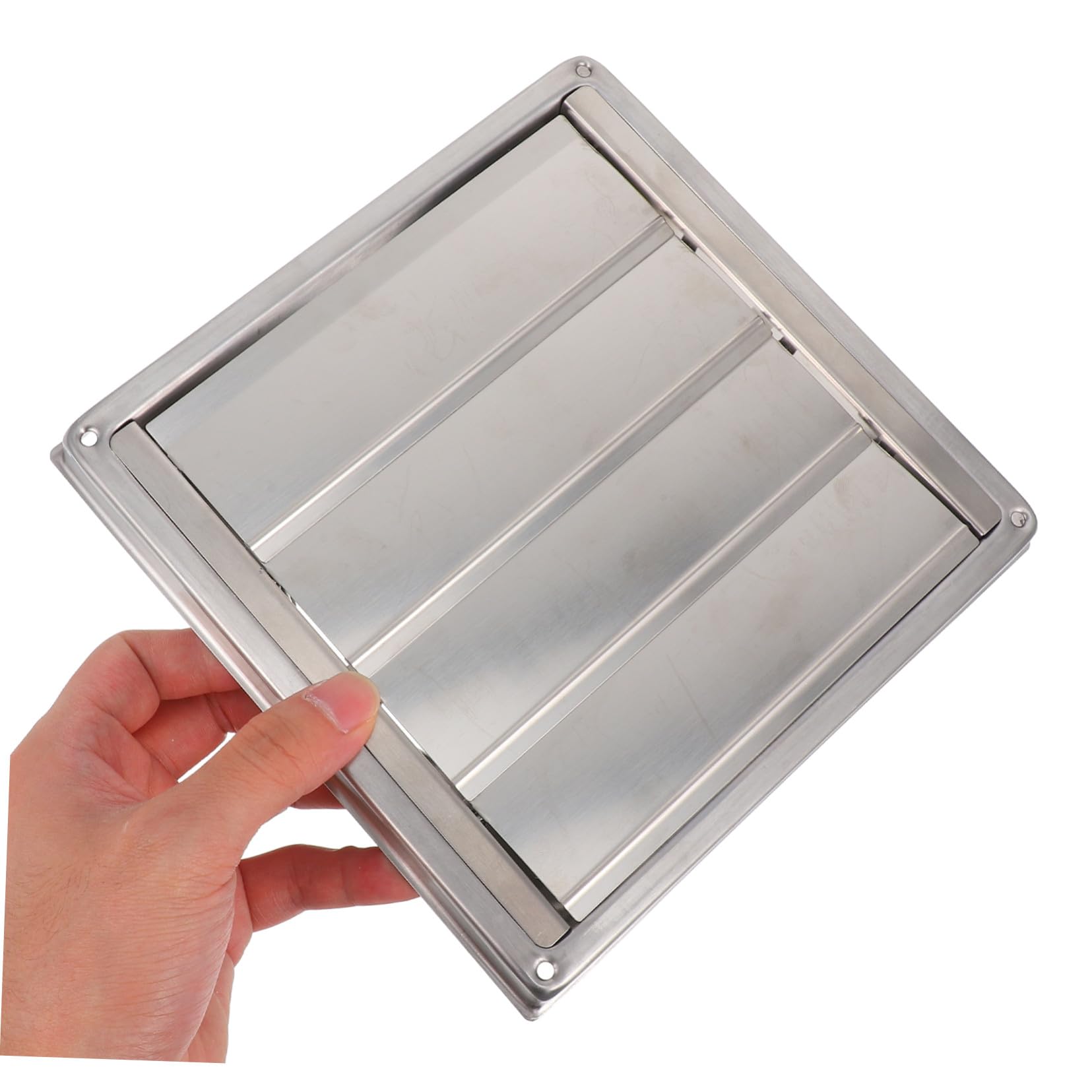 Homoyoyo Ventilazione in Acciaio Inox con Alette Regolabili e Rete Protettiva Copertura Aerazione per Esterni Case Uffici e Industrie Antipioggia e Resistente per Ventilazione e