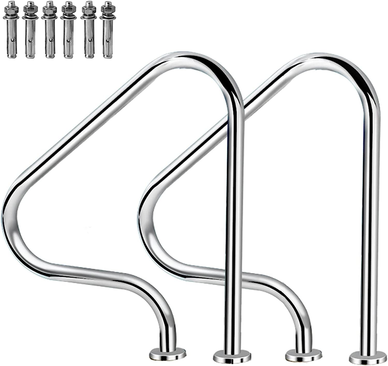 Balustrade de piscines en acier inoxydable pour marches inclinées