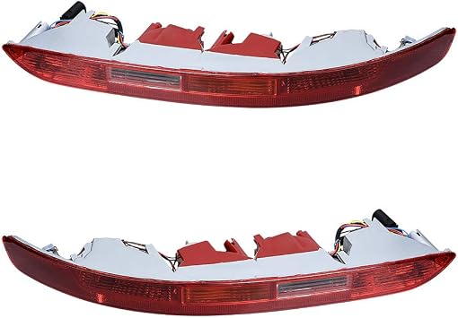 Rear Bumper Brake Tail Light Fog Lamp Assembly Compatible For 2009 2010 2011 2012 2013 2014 2015 2016 2017 Audi Q5 Left Driver + Right Passenger Replace 8R0945095 8R0945096