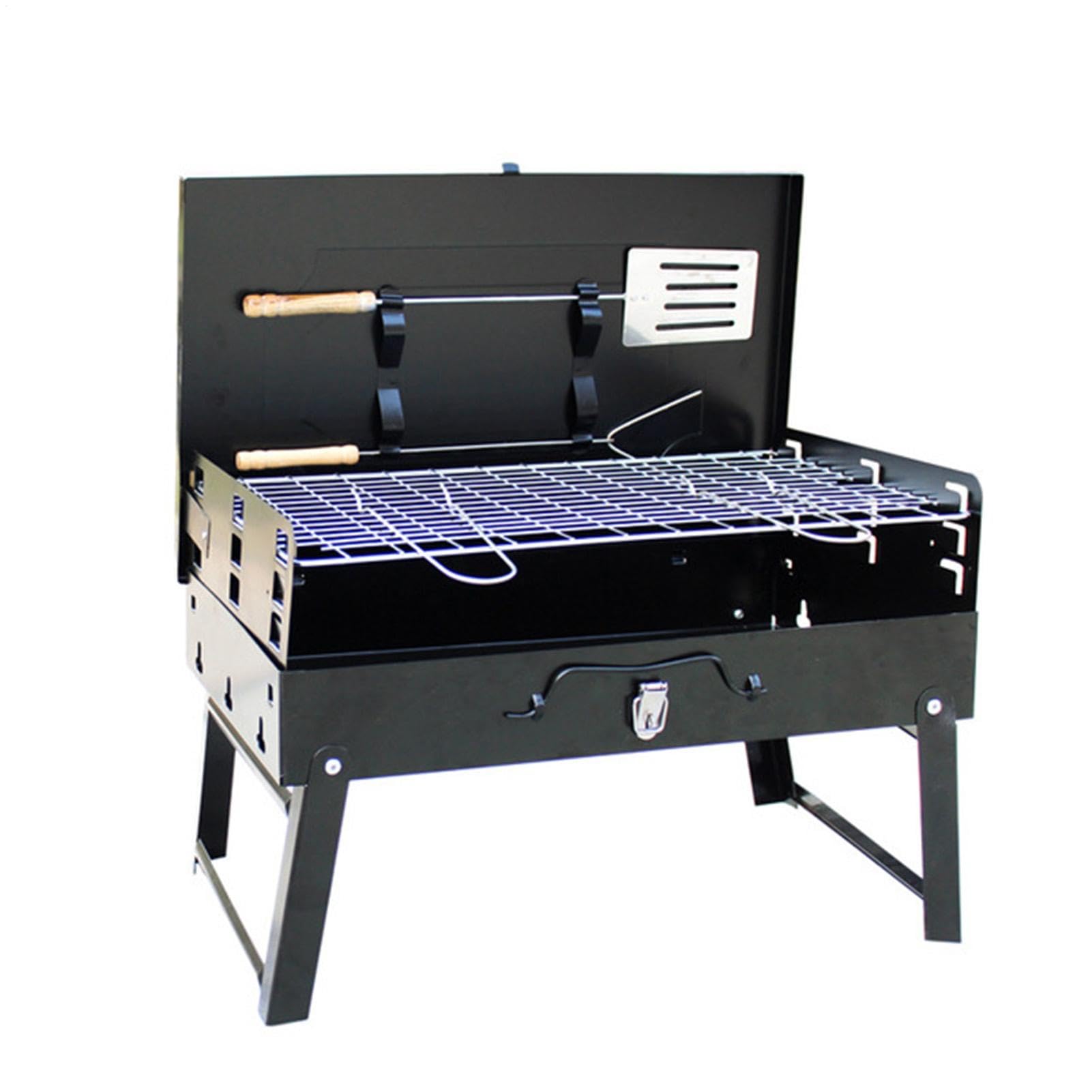 Griglia a carbone pieghevole portatile | Fornello per barbecue da esterno | a scatola | Griglia per barbecue compatta per campeggio, picnic, escursionismo e cucina all'aperto - Griglia a carbone facile