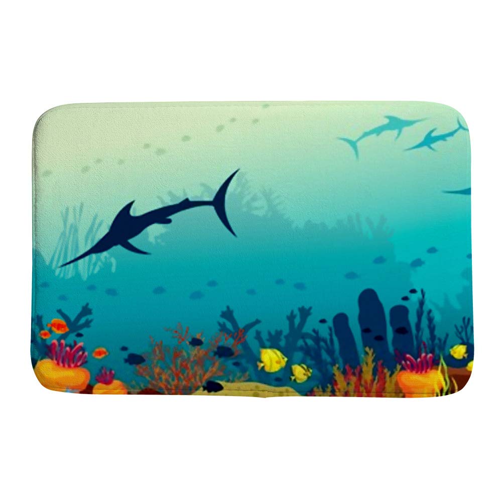 Tapis de bain sous-marin Marlin CHEHONG en polaire antidérapant 60x90 cm
