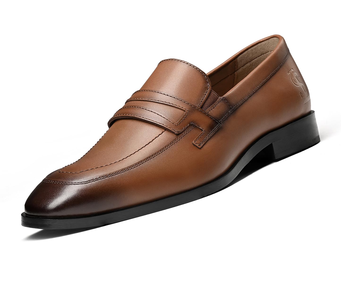 Men’s Russet Tan Italian Crust Leather Moccasin Shoes| Formal Slip-On Shoes for Men | Perfect for Business, Formal & Parties | LSVX-EUMCTN-image-19