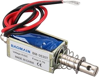 Baomain Push Pull Type Open Frame Solenoid Electromagnet BM-0530T 10mm Stroke DC 6 V