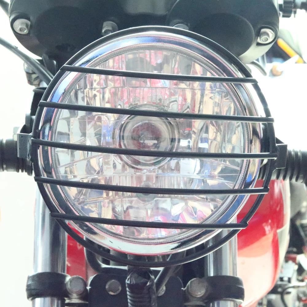 Generisch Motorrad Scheinwerfer 7 Zoll Motorrad Universal Vintage Scheinwerferschutz Retro Abdeckung Runde Scheinwerferabdeckung Scheinwerferblenden