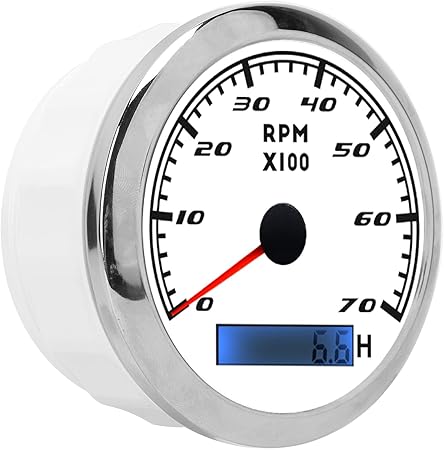 Amazon ポインタータコメーター トランク用ボート用車用ボートタコメーターの取り付けが簡単 白い タコメーター 車 バイク