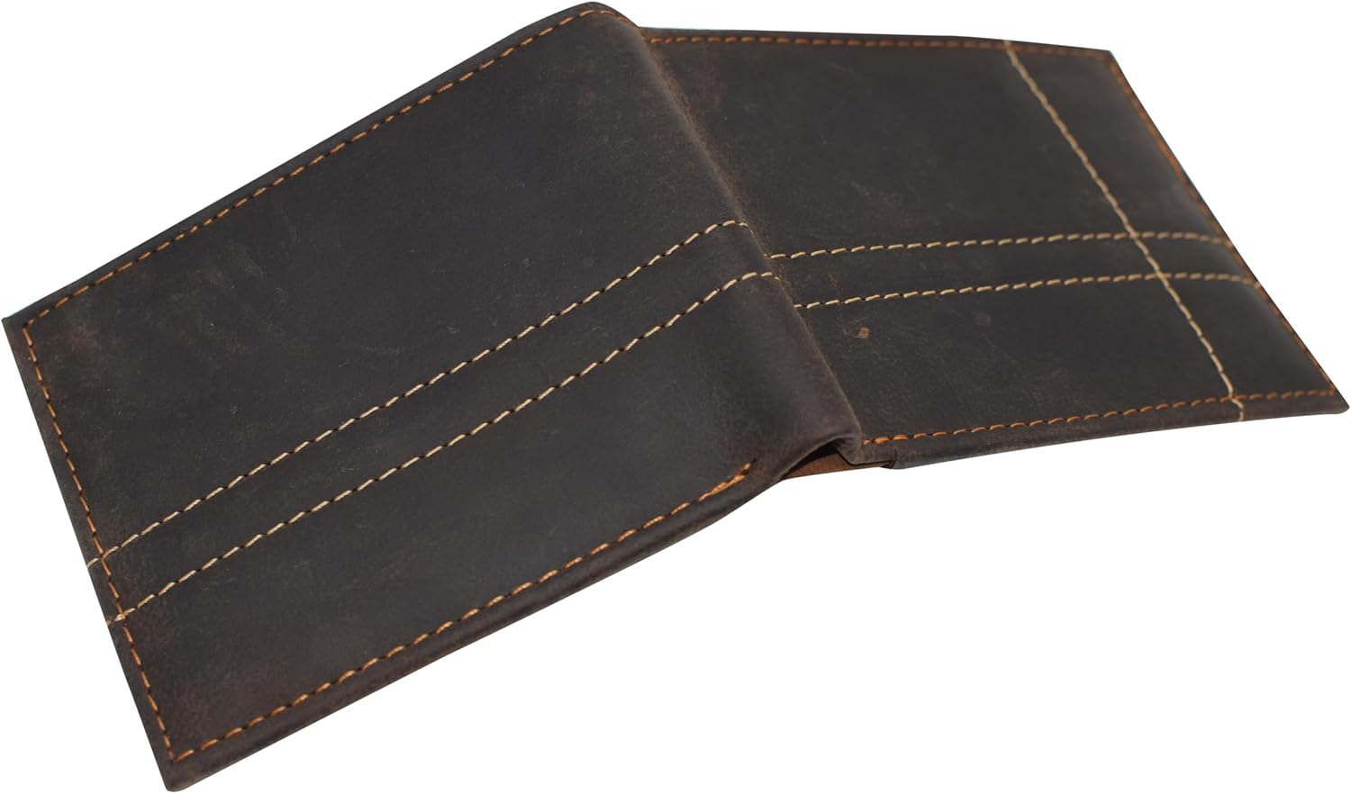CAZORO Genuine Leather Wallets for Men-Handmade Italian Vintage Distressed Slim Bifold Men's Wallet with RFID Blocking ID Window (Vintage HTC)