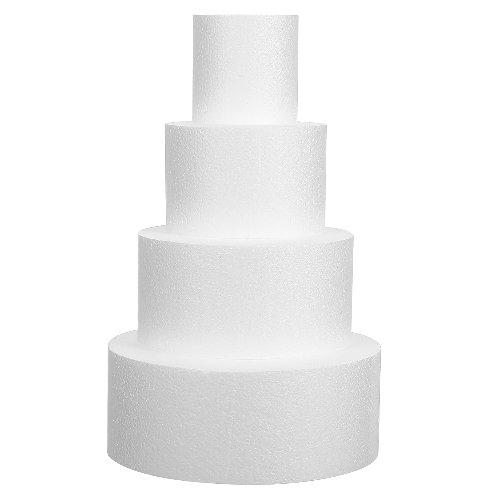 FOMIYES Set 4 Manichini Torta di Schiuma Rotondi 10-25 Cm, Modelli Riutilizzabili per Esercitazione Cottura e Decorazione Torte a Strati, Accessori Fotografia Dolci e Design Cake Art