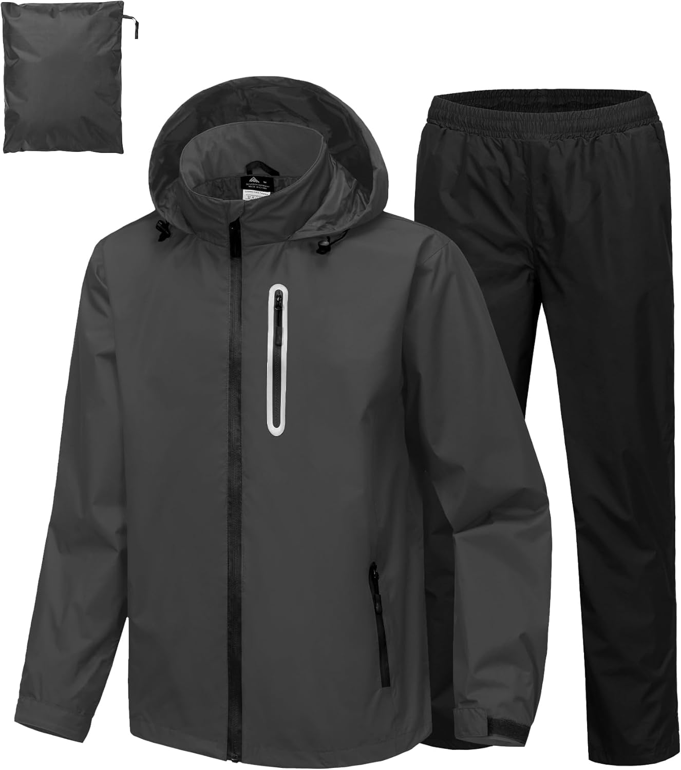 SWISSWELL Men's Waterproof Golf Rain Suit Rain Gear Jacket and Pant Outdoor Lightweight Hooded Raincoat