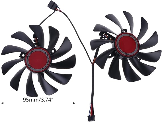2pcs 95mm FDC10U12S9-C CF1010U12S Fan Replace for FX Radeon RX580 RX590