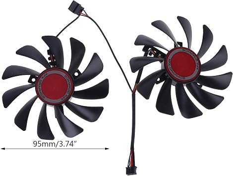 2pcs 95mm FDC10U12S9-C CF1010U12S Fan Replace for FX Radeon RX580 RX590
