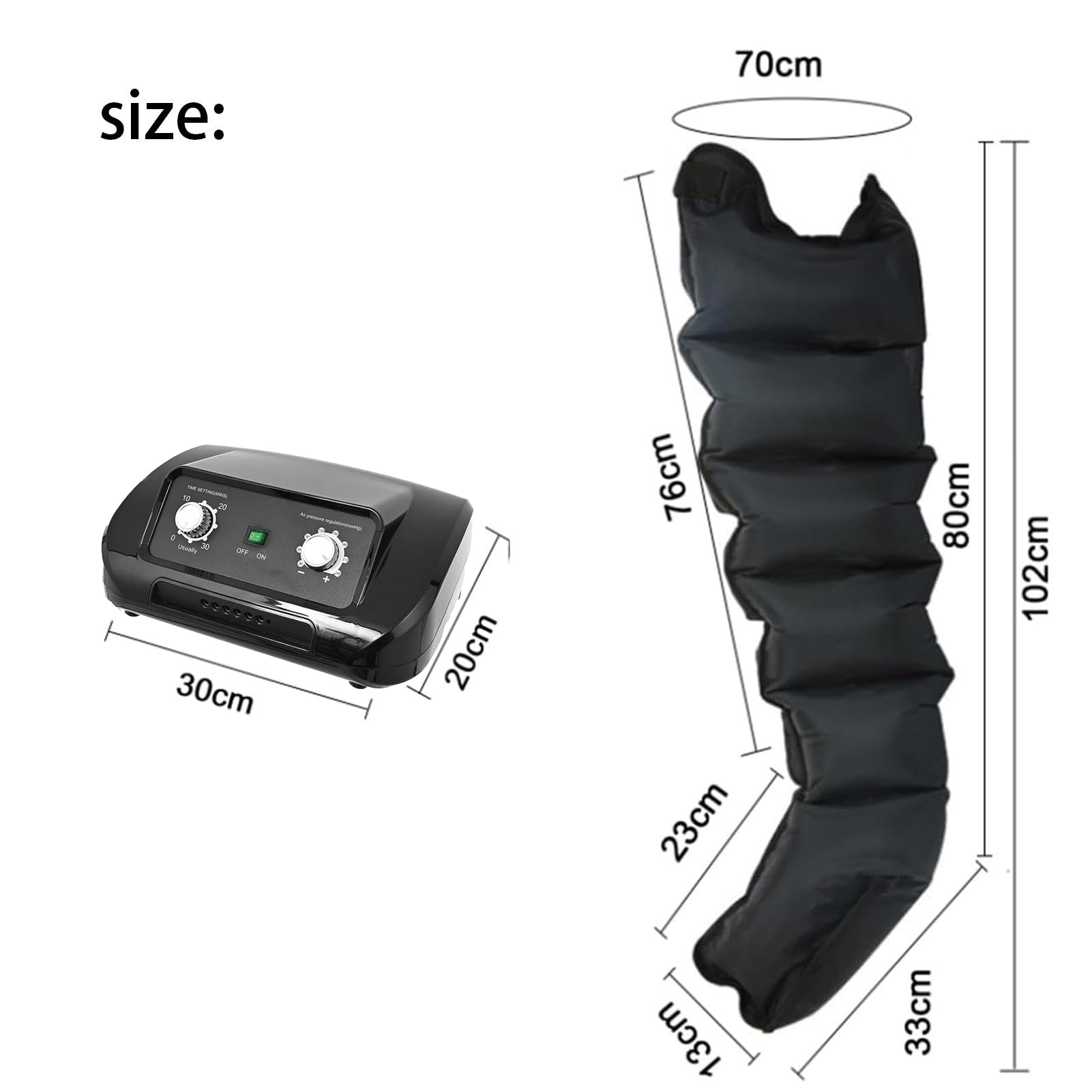 Aparato de Presoterapia y Drenaje Linfático de 6 Cámaras L/XL Masajeador por Compresión Tratamiento para Lipedema, Botas de Aire para Circulación y Alivio del Dolor