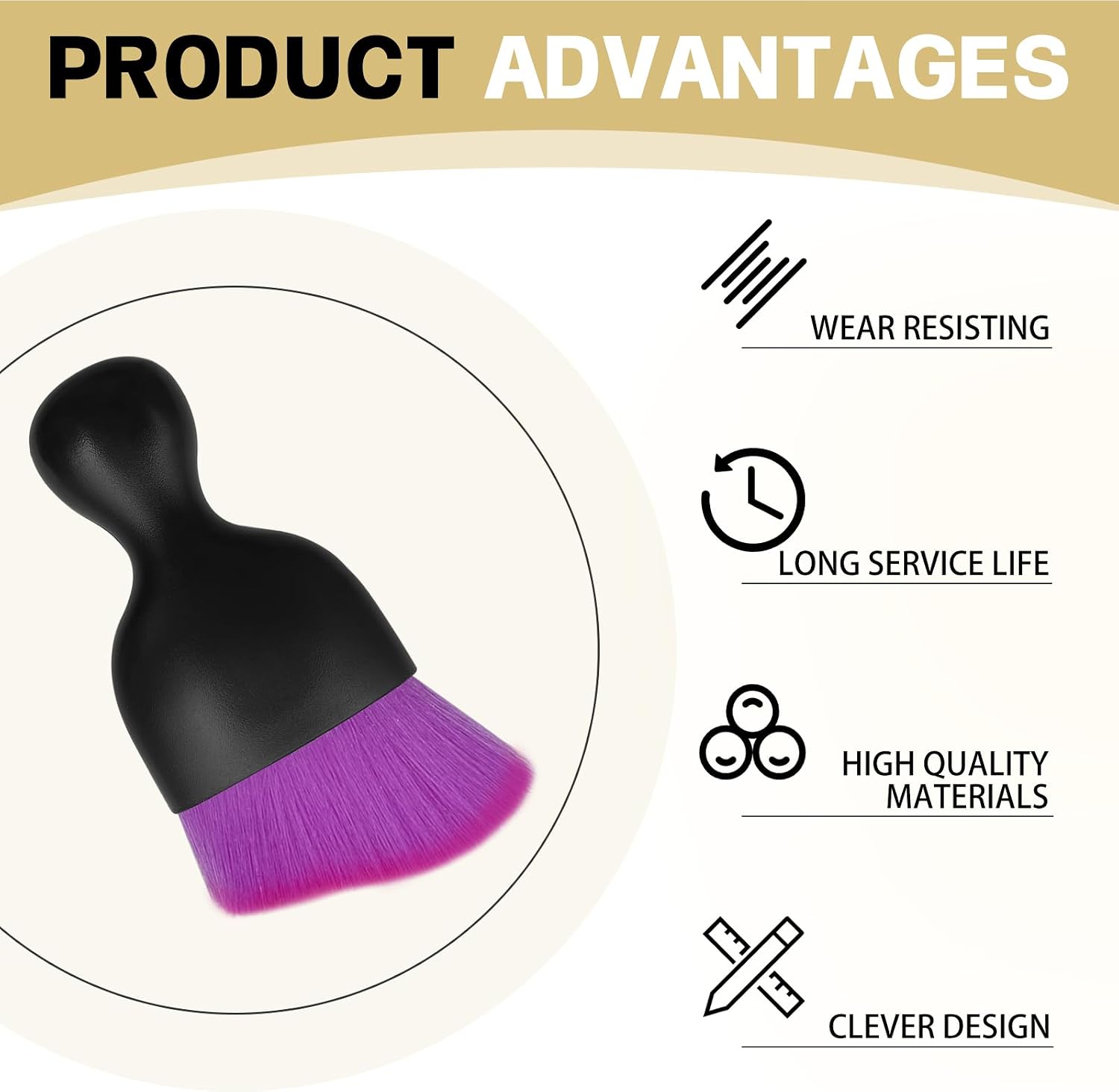 1Pcs Auto Soft Hair Brush Advanced Car Interior Detailing Brush for Dashboard Air Vent Gaps Dust Removal and Cleaning of Leather Surfaces Widely Used, Purple