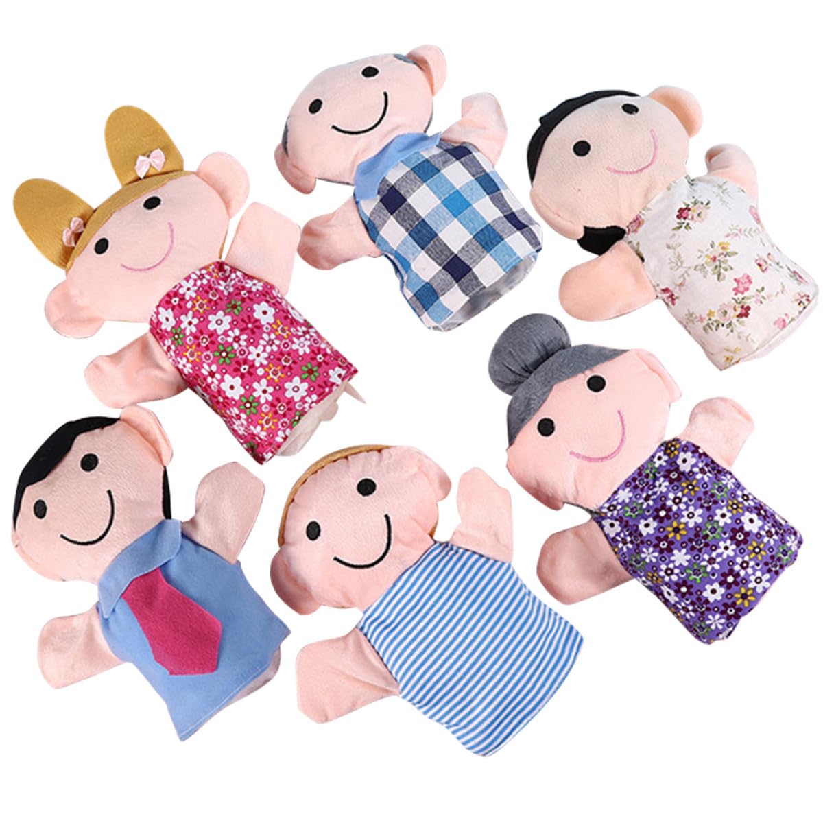 ORFOFE Marionnettes à Main Lot de 6 en Peluche Ultra-Douces et Légères Design Adorable, Jouet Interactif pour Garçon et Filles pour Jeux de Rôle en Extérieur