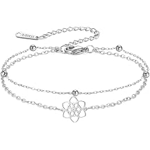 kkjoy Flower of Life Double Layered Bracelet Stainless Steel Celtic knot Blossom Bracelet Eternity Flower Inspirational Amulet Jewelry for Women Charming Ladies