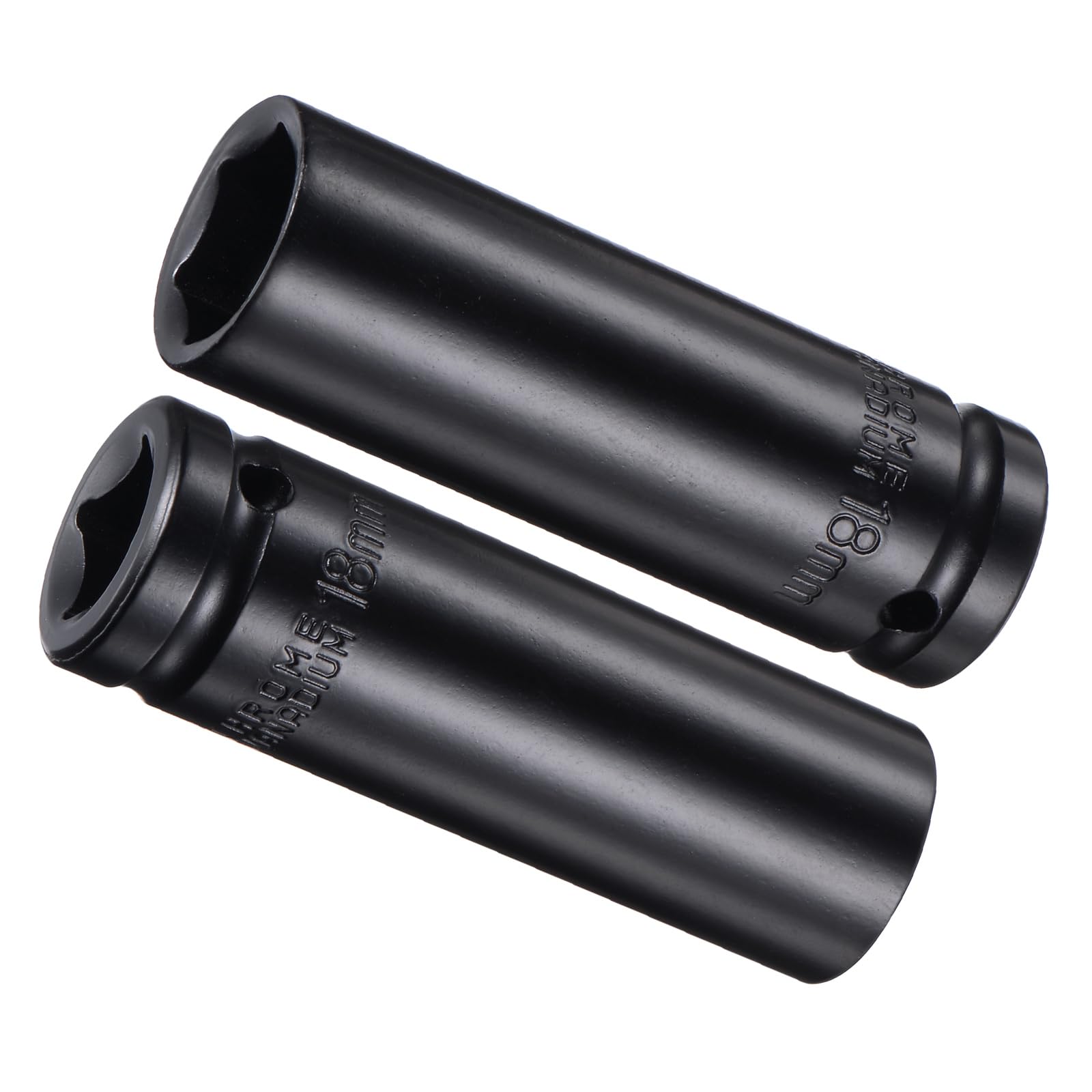 CoCud Deep Impact Socket, 1/2" Drive 18mm Socket, CR-V Steel Rounded Corner Design 6-Point Deep Impact Socket