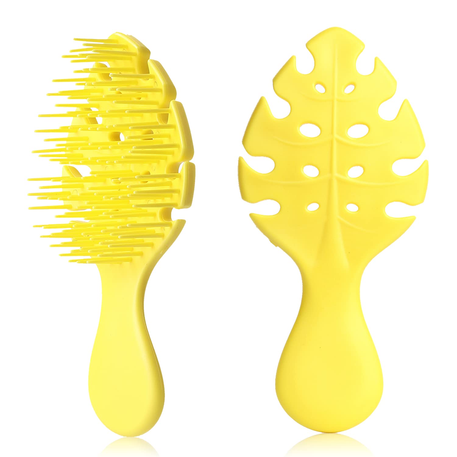 CANDYBRUSH Hair Brush for Kids Toddler Girls Extremely Soft TPEE for Fine Hair Detangling Leaf Form Vented Brushes Mood-Boosting Hairbrush with Lemon Scented Yellow Small