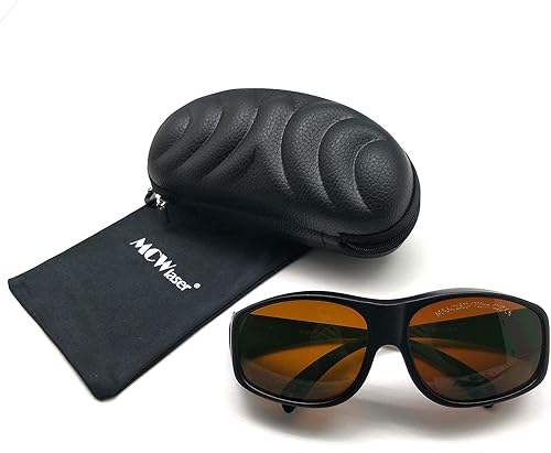 MCWlaser Gafas de seguridad láser para gafas protectoras para 355 nm, 532 nm, 808 nm, 980 nm, 1064 nm (190-540 y 800-1700 nm)