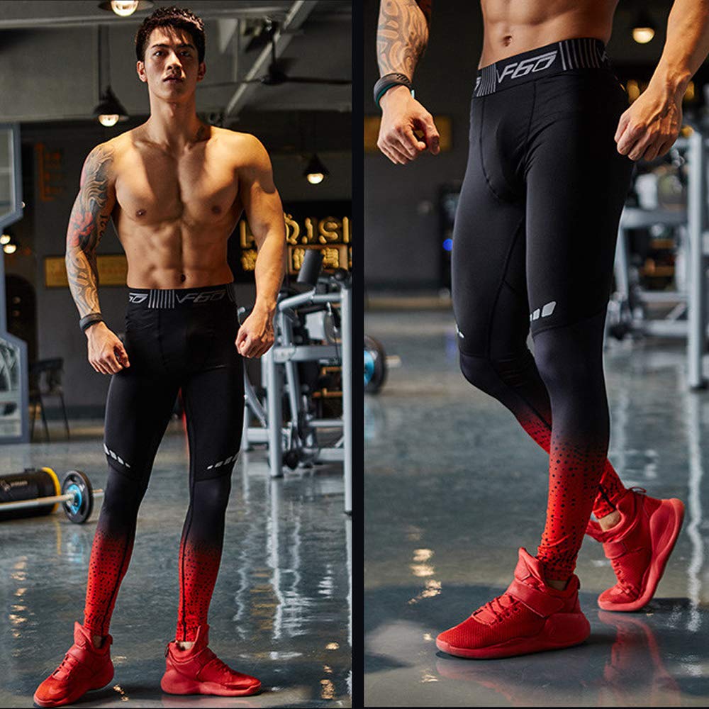 Muscle Alive Hombres Gimnasio Culturismo Compresión Leggins Medias Rutina de Ejercicio Aptitud Pantalones Capa Base Fresco y seco