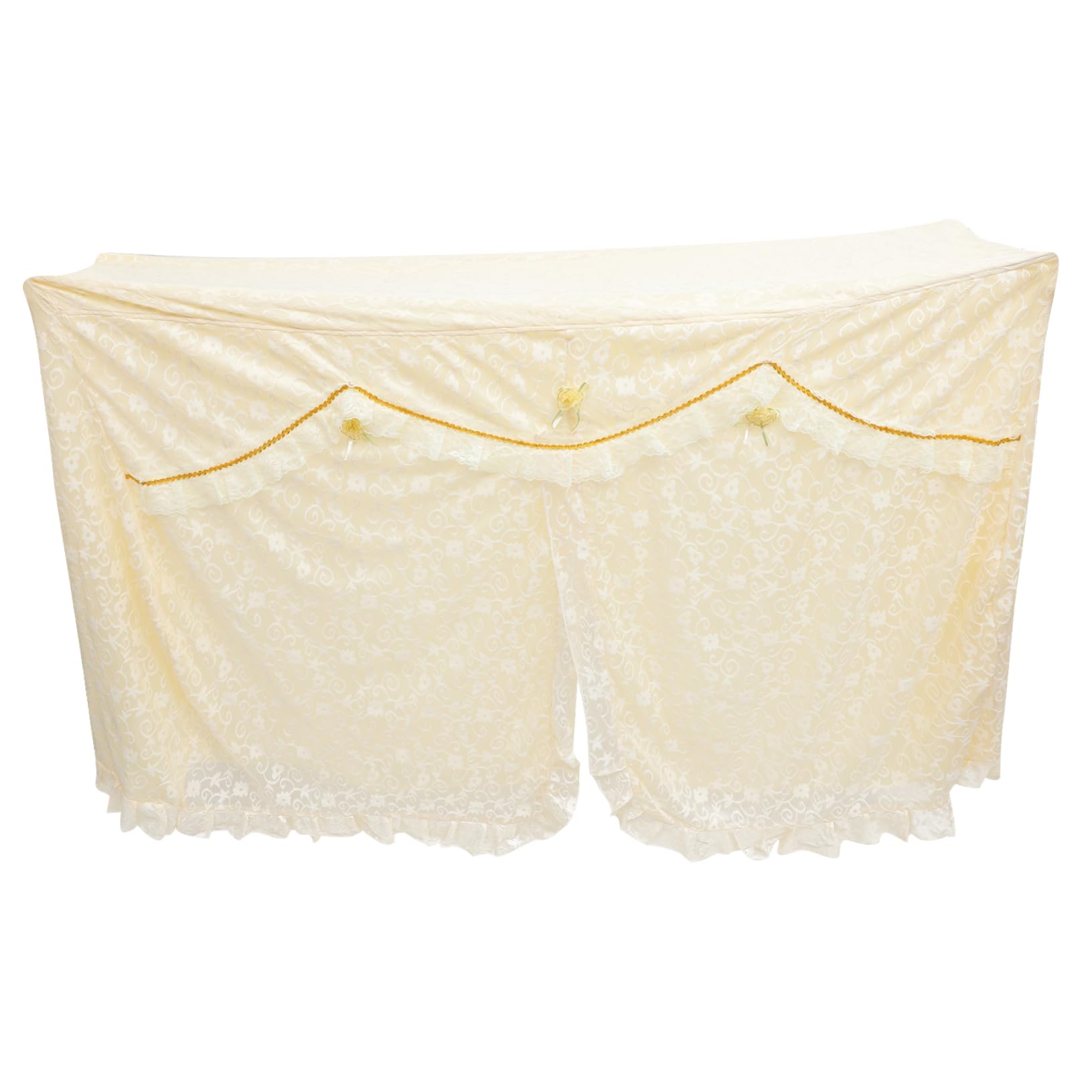 Abaodam 1Pc Lace Piano Cover Elegant High Grade Cloth Dustproof Cover for Upright Pianos Beautiful Floral Design Hand Washable for Piano Accessories and Decoration White