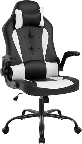 Miniatura 15 de Silla ergonómica para juegos de PC, silla de oficina para computadora con reposabrazos, reposacabezas y soporte lumbar, respaldo alto, silla