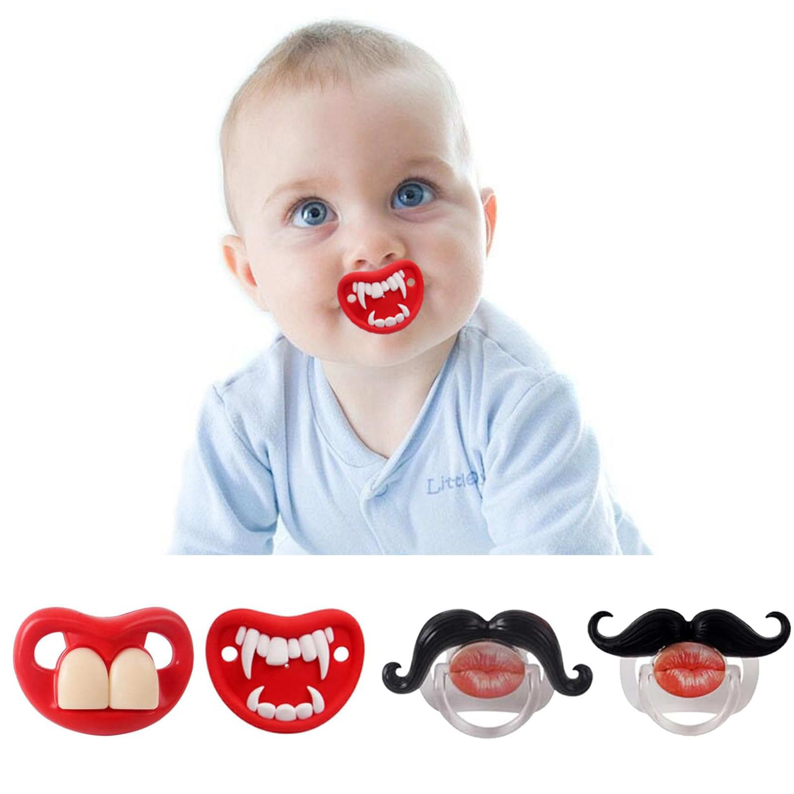 YAPROMO Funny Pacifiers for Babies,Cute Mustache Pacifier 0-6-18 Months,Infants Pacifiers for Toddlers, Funny Lips Pacifier for Boys and Girls,Baby Gift