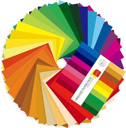 Vista 53 de Juego de 10 paquetes diferentes de papel de origami de 6 pulgadas, cuadrados, de doble cara, colores vivos, creación, fácil de plegar, manualidades