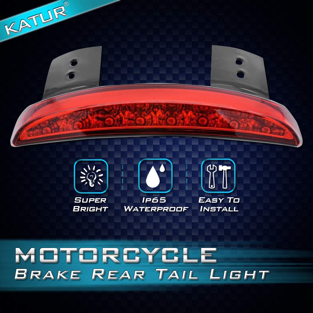 KaTur Fender bord moto 8 LED rouge d'arrêt Courir frein arrière Feu arrière pour Harley Sportster XL 1200N 883N XL1200V XL1200X (Objectif Rouge)