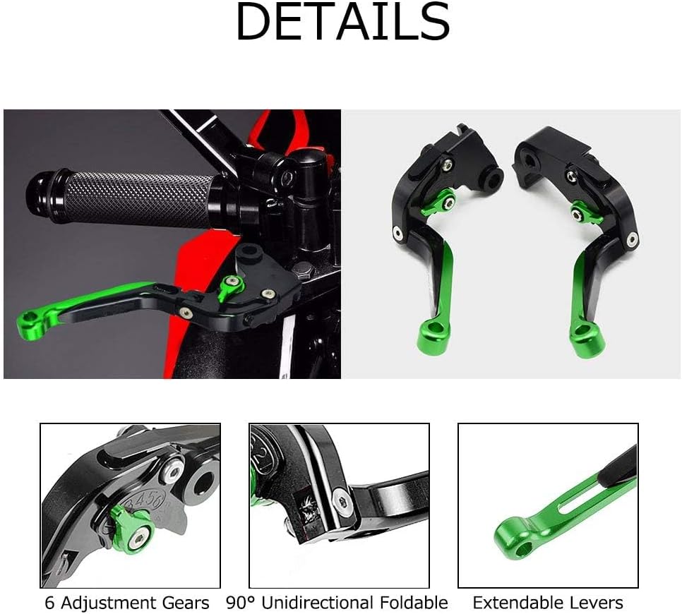 LANQIAN Brake & Clutch Levers Set Foldable Extendable CNC Compatible with Vulcan S 650 2015-2022 Black