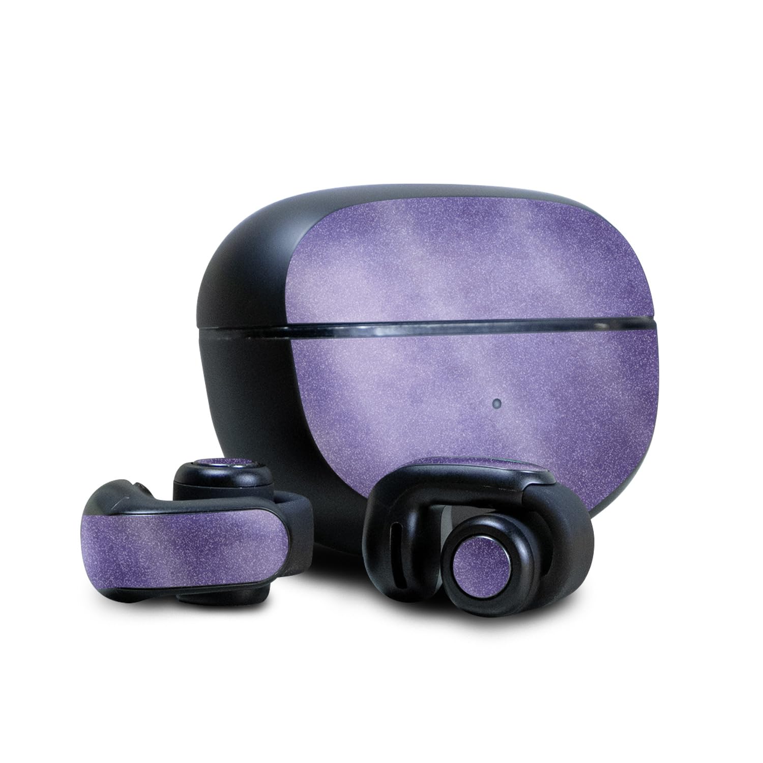 Glossy Glitter Skin Compatible with Bose Ultra Open Earbuds - Purple Airbrush - Premium 3M Vinyl Protective Wrap Decal Cover - Easy to Apply | Crafted